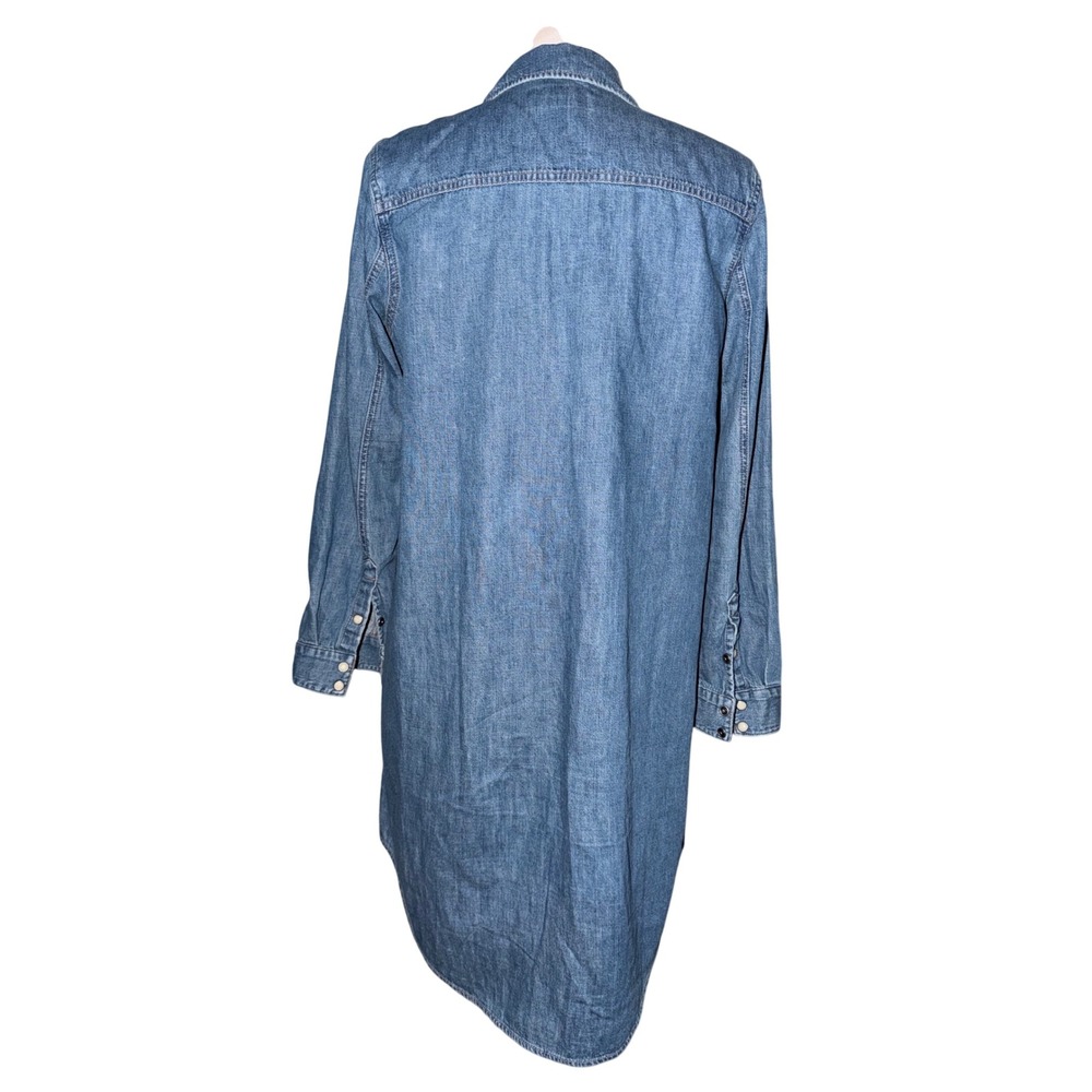 Lucky Brand Womens Medium Wash Denim Western Snap Front Shirt Dress Small B7 - Picture 6 of 9